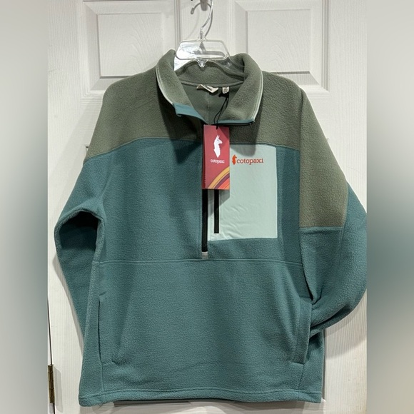 cotopaxi Other - Cotopaxi Men’s Large Abrazo Half-Zip Fleece Jacket Blue Cream Brush NWT